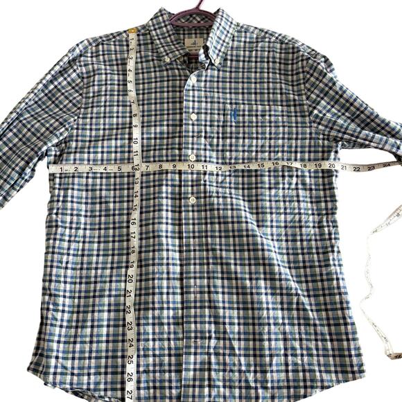 Johnnie O Hangin Out Button Down Shirt Plaid Medium Tailgate Prep Harborcore - Picture 7 of 7